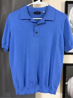 Tahari Men's Royal Blue Short-Sleeve Polo